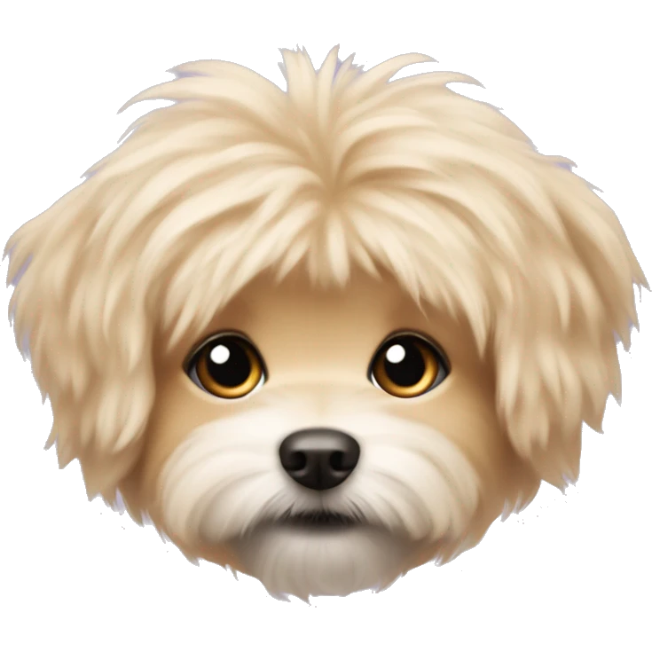 Blonde fluffy pomapoo puppy emoji
