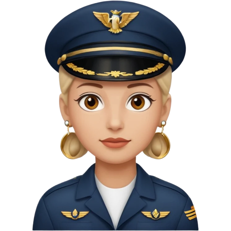 Pilot without cap just earrings 
 emoji