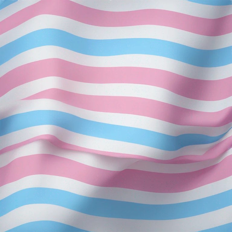 transgender pride flag with five horizontal stripes: light blue, pink, white, pink, and light blue emoji