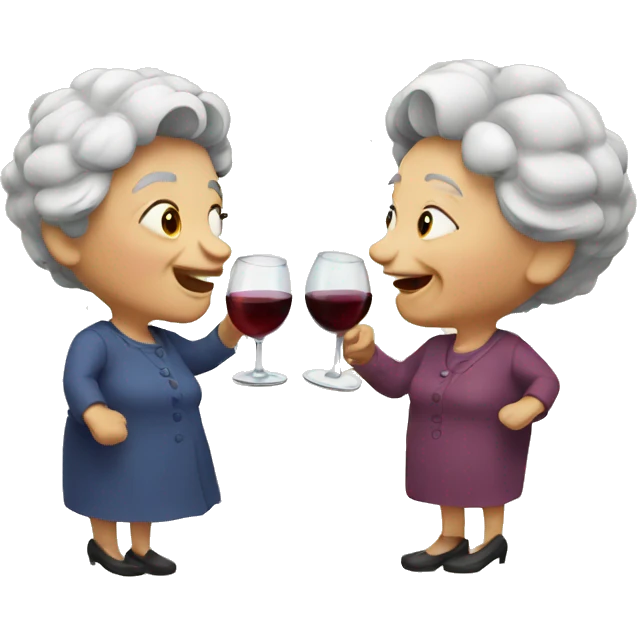 Two old ladies drinking wine emoji