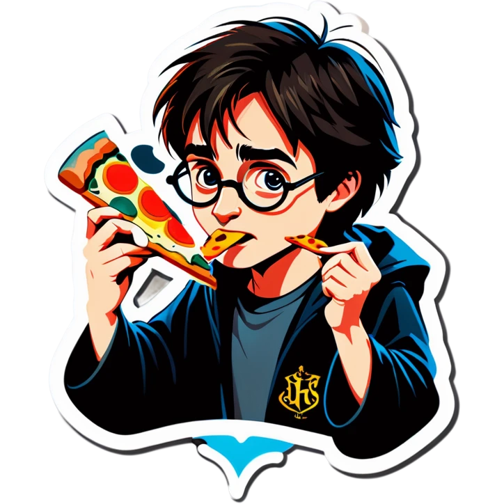 Harry Potter eating pizza  emoji