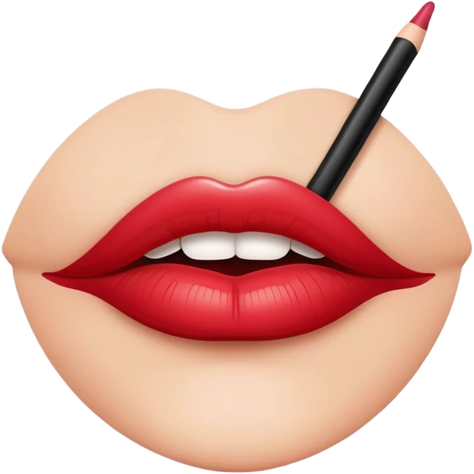 full glossy pouty baddie lips with lip liner emoji