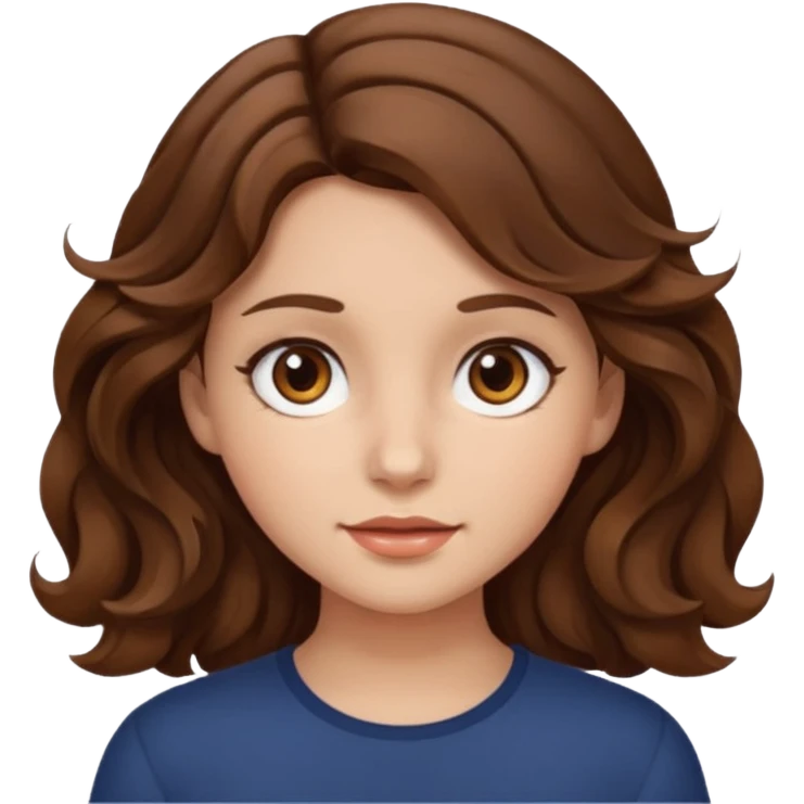 Brown hair brown eyes wavy hair girl emoji