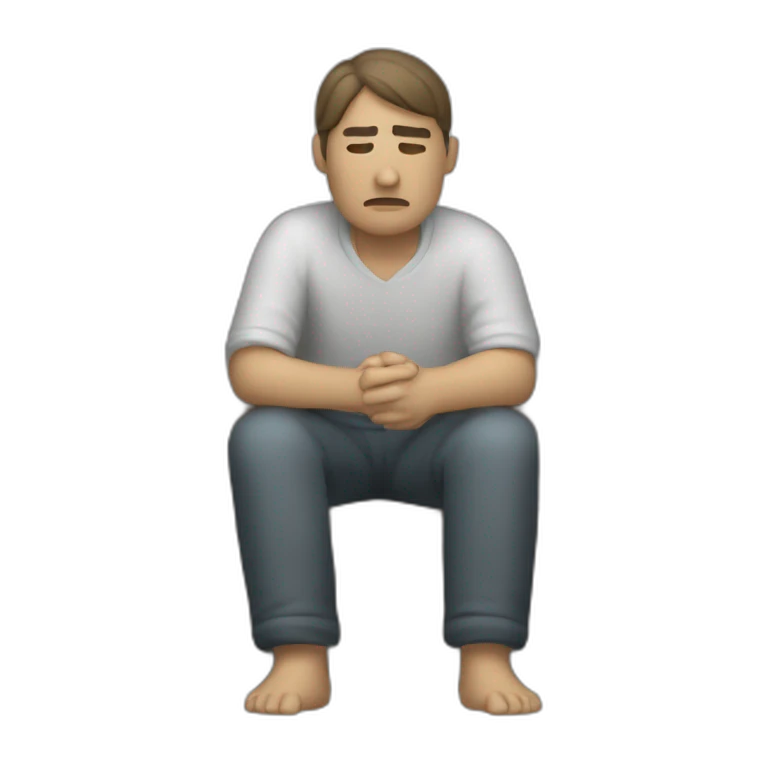 Homme qui pleure en pensant à la mort emoji