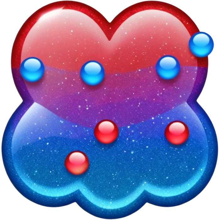 glitter red and blue raio emoji