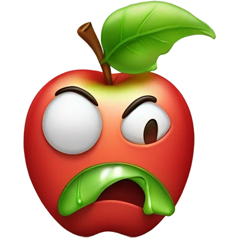 Apple style emoji sick with snot dripping down face emoji