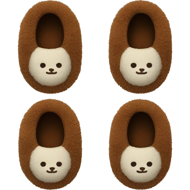 Brown fuzzy slippers emoji