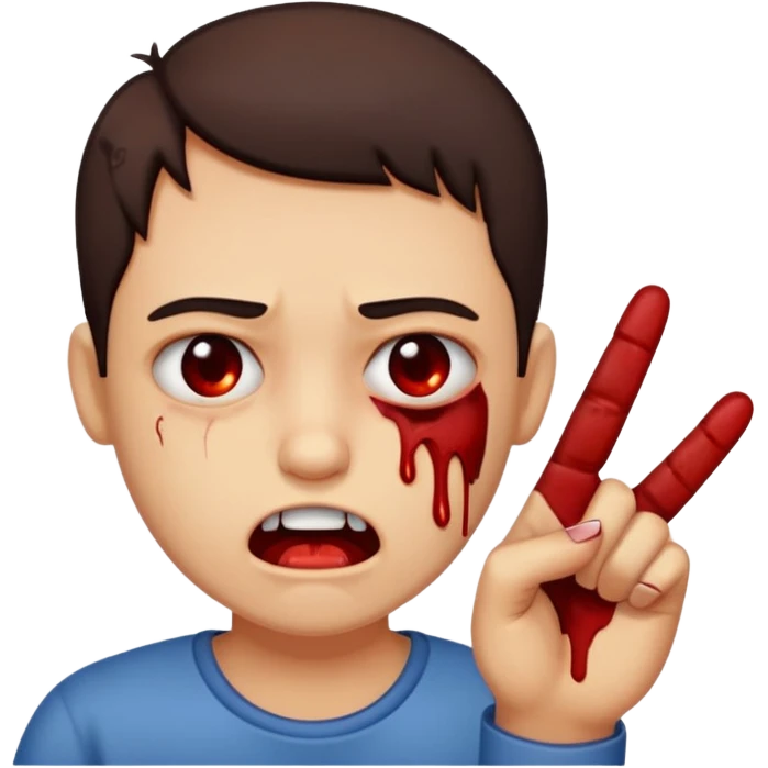 Finger bite face emoji