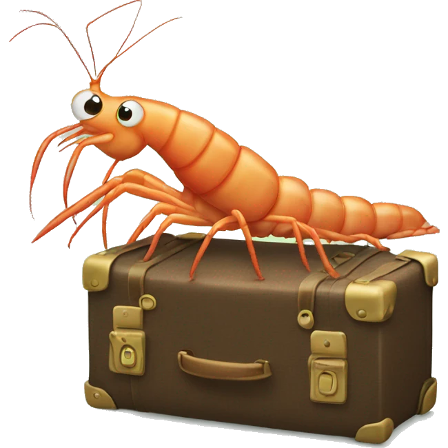 A shrimp with a suitcase  emoji