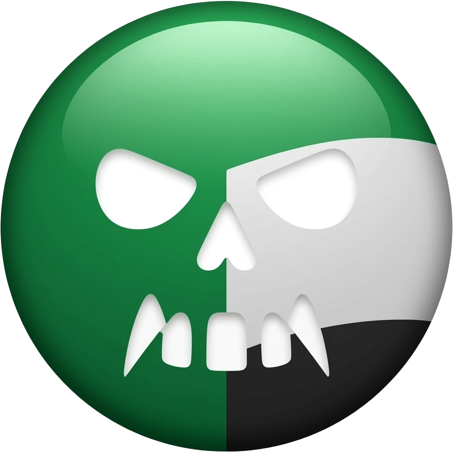 תעשה טרוריסט חצי ירוק חצי לבן emoji