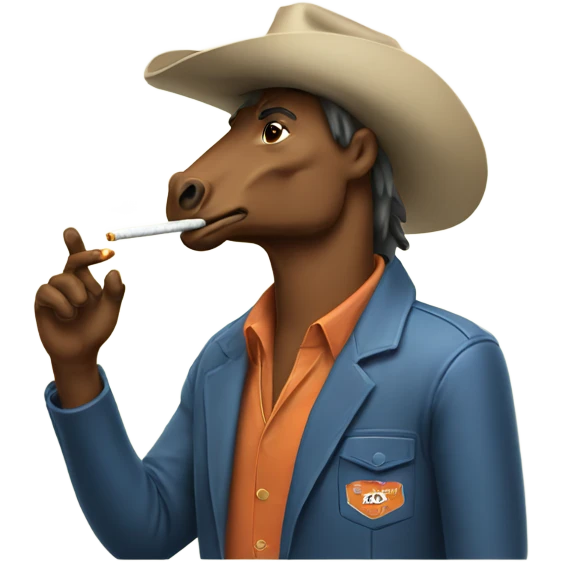 A bronco smoking cigarettes  emoji