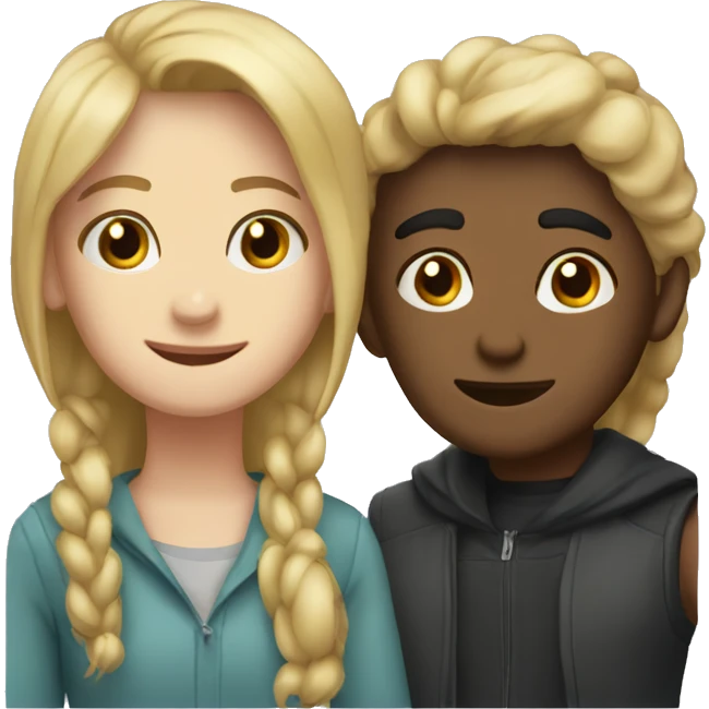 a trio friend group two girls and one guy emoji