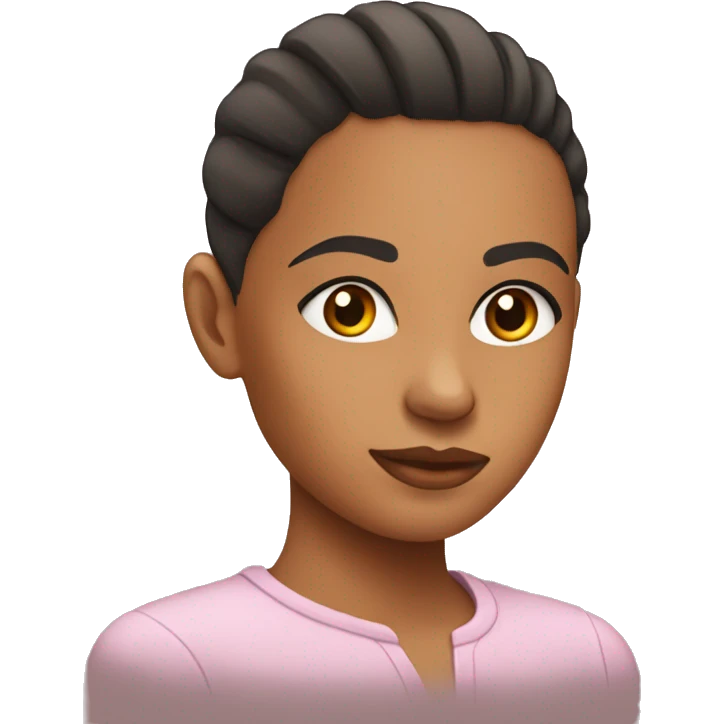 Mixed girl with a slick back emoji