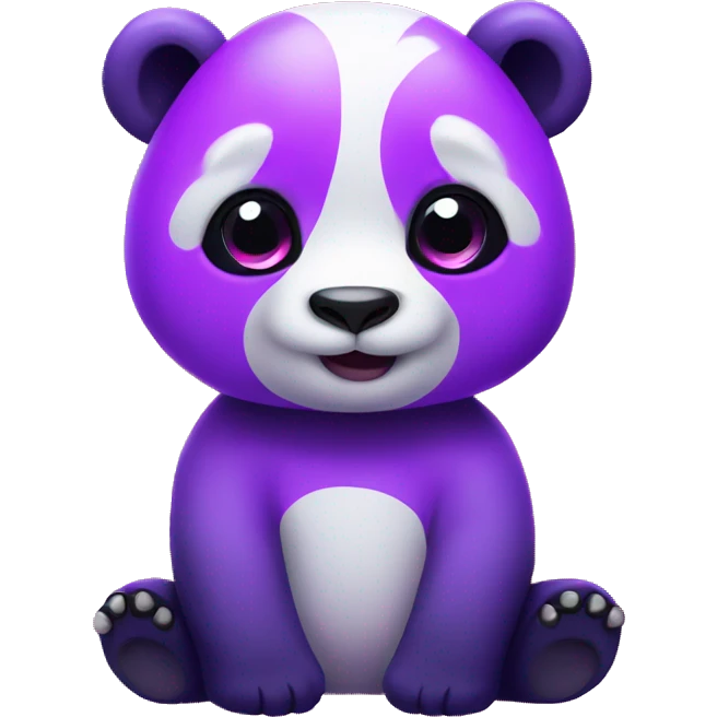 cute neon purple panda emoji