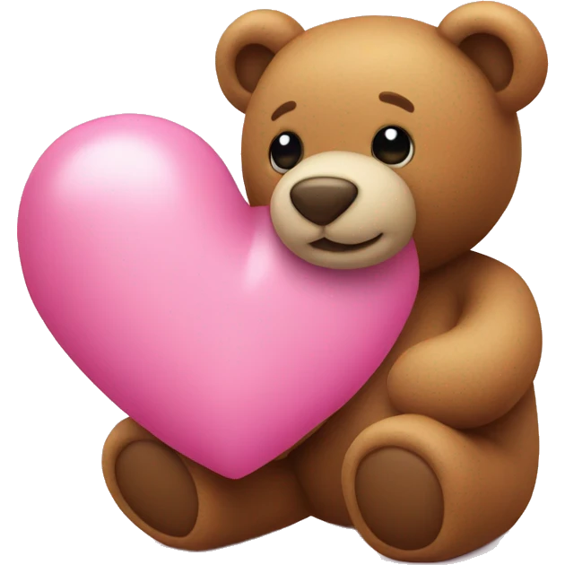 pink heart and teddy bear emoji