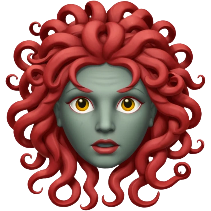 statue head medusa red hair emoji