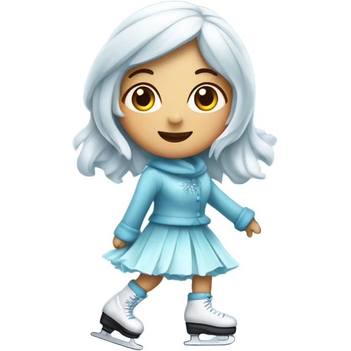 Niña patinando en hielo con traje especial  emoji
