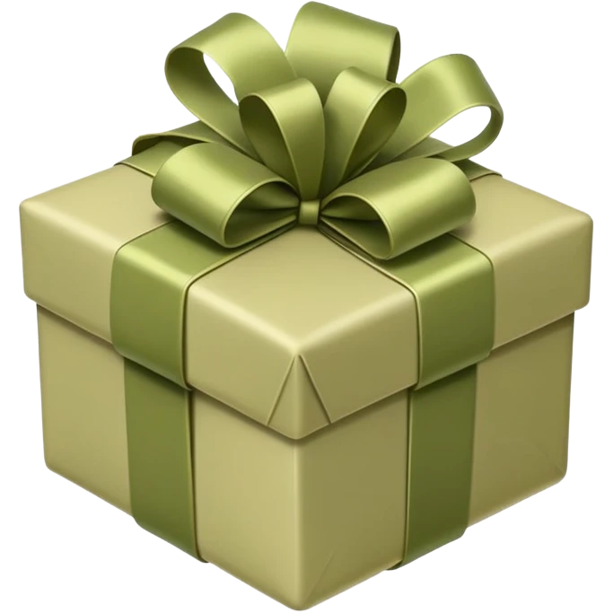 Pale olive colored gift emoji