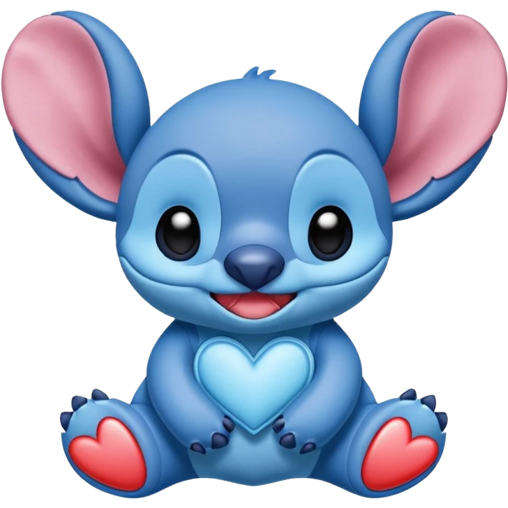 Stitch with hearts emoji