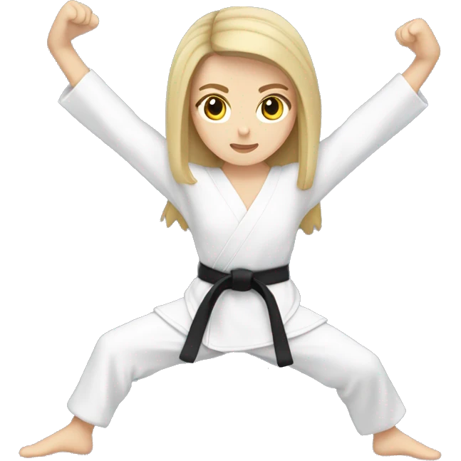 white girl doing  taekwono kick  emoji