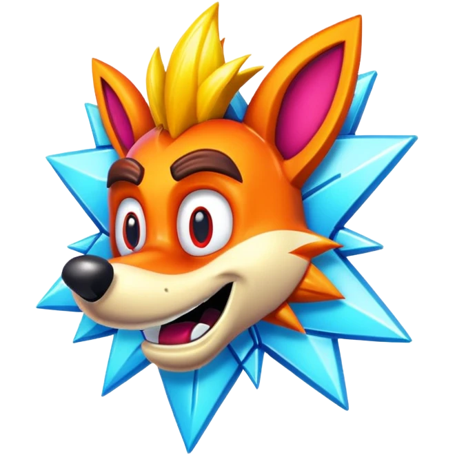Crash bandicoot warped logo emoji