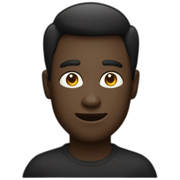 Homme noir avec macbook emoji