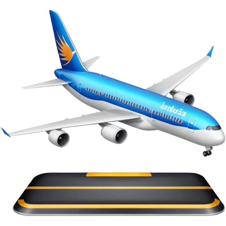 Indonesia airlines take off in airport emoji