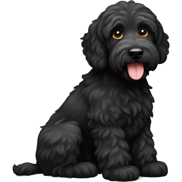 Black labradoodle dog emoji