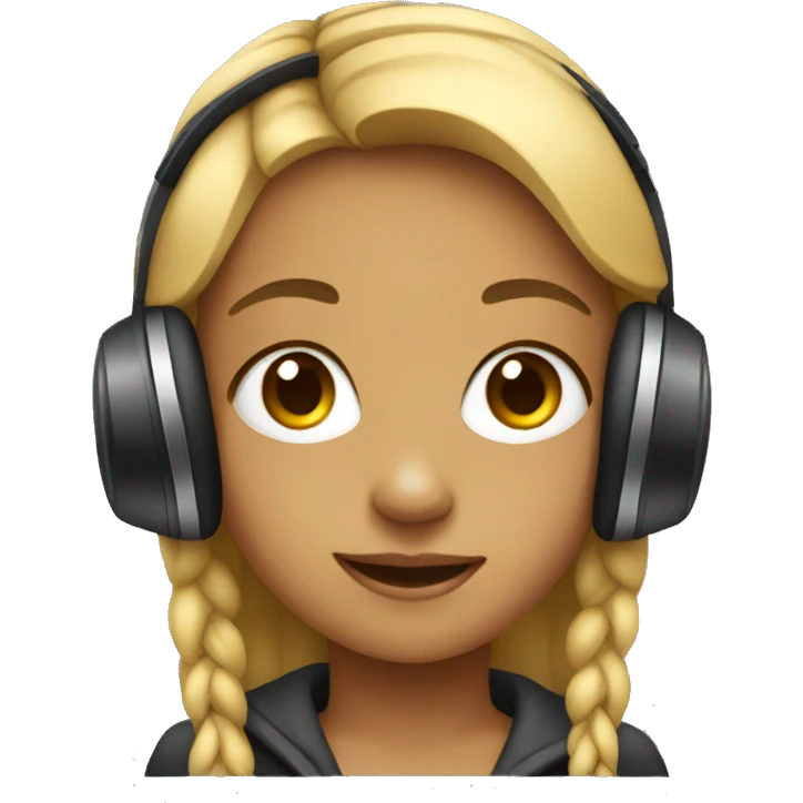 girl with headphones  emoji