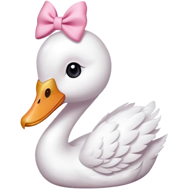 swan with pink bow emoji