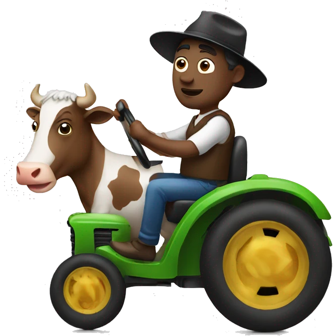 Men driving cow emoji