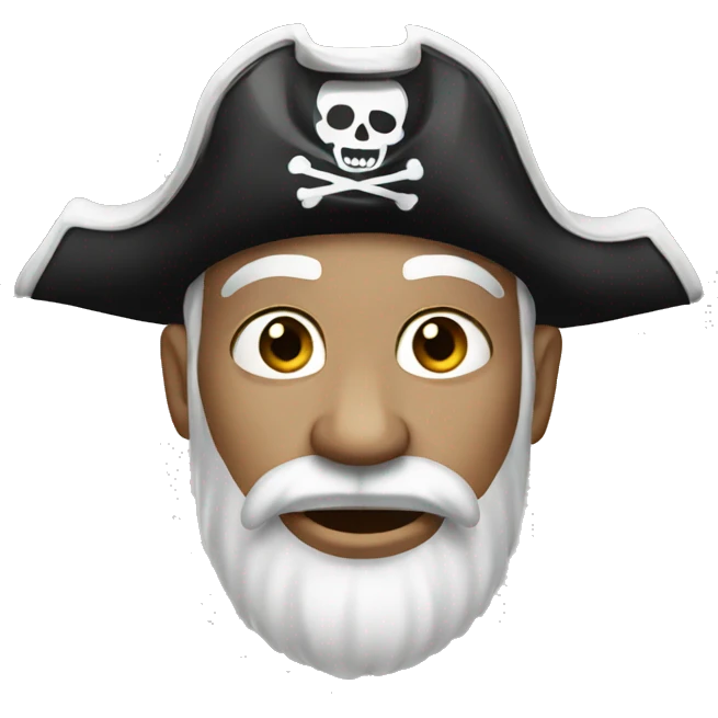 pirate with white skin, portrait  emoji