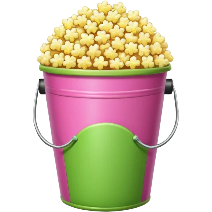 original popocorn emoji but the bucket is pink and green emoji