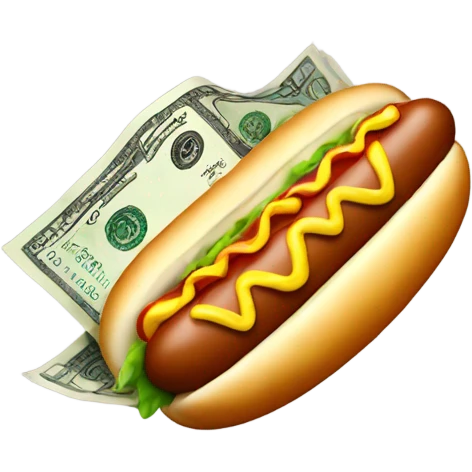 Money on hotdog emoji