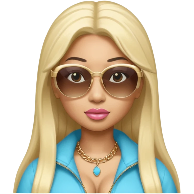 Rapper Nicki Minaj wear sunglasses emoji