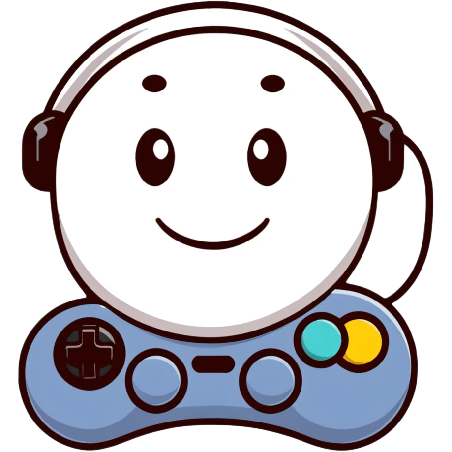 A cute sticker-style joystick with a smiling face emoji