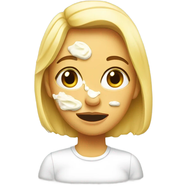 Girl with mayo on face emoji
