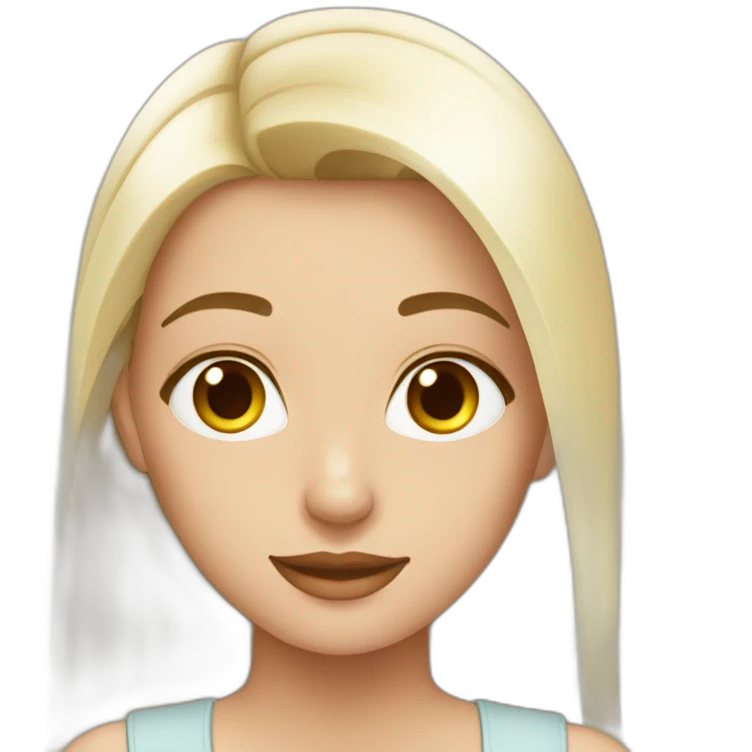 anissa la bdh blanche avec les cheveux lisse et long emoji