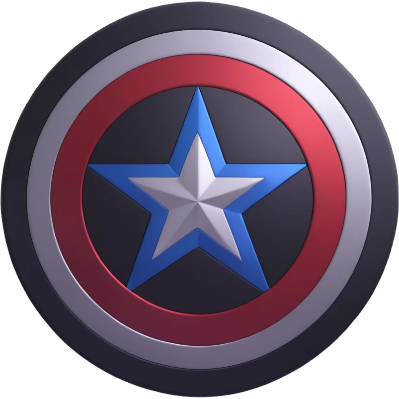 captain america vibranium shield with star emoji