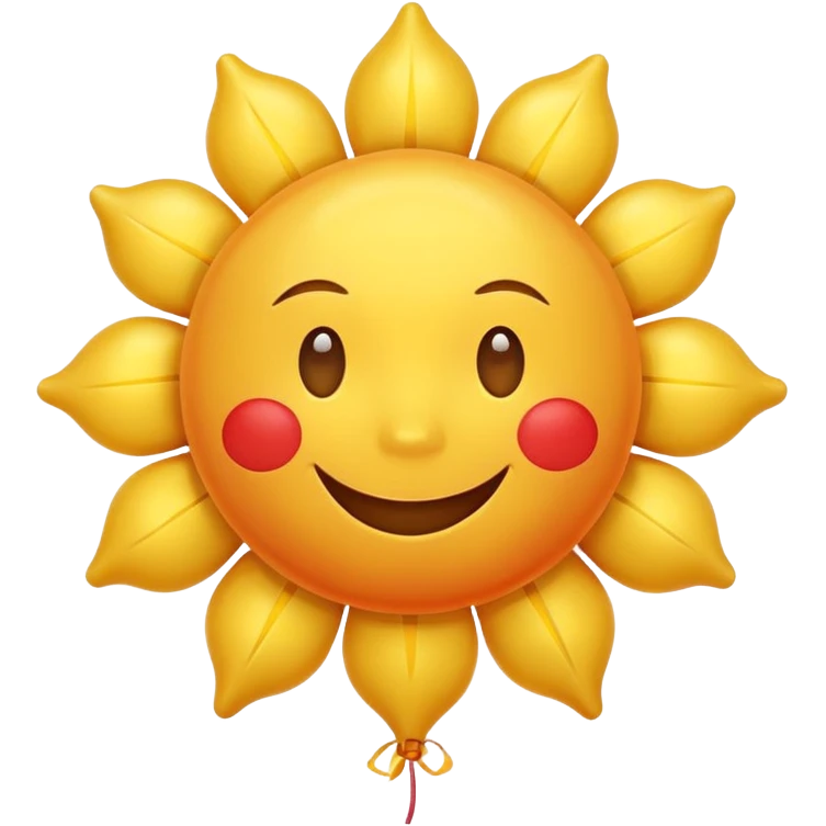 smiling happy sun puffy balloon style emoji