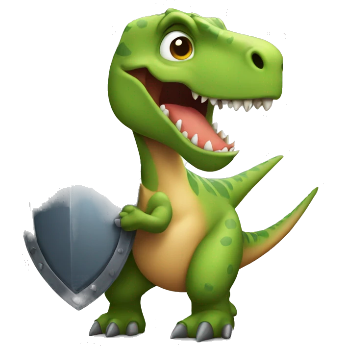 DInosaur Holding Shield emoji