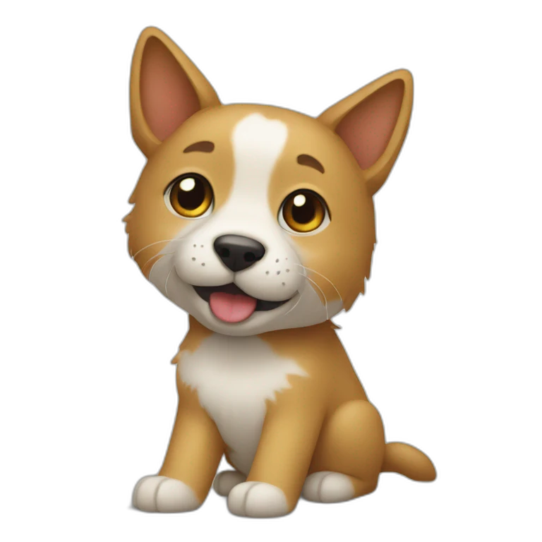 Un chat avec un chien emoji