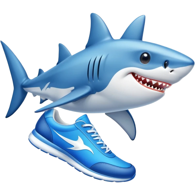Shark with blue shoes emoji