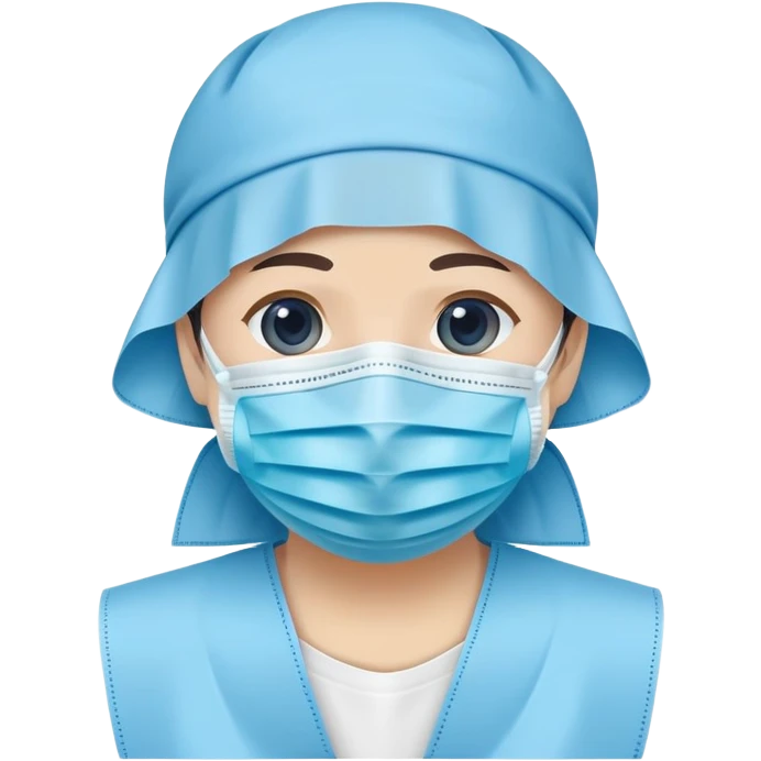 isolated blue surgical mask, covid protective mask, no person emoji