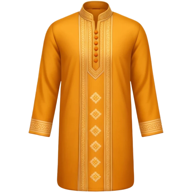 A 3D cartoon traditional kurta and pajama set folded neatly, soft warm tone, smooth fabric texture, Memoji-style look. emoji