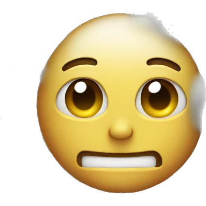 emoji face without a mouth and covered in clouds emoji
