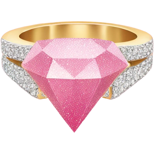 Pink ombre diamond ring with glitter  emoji
