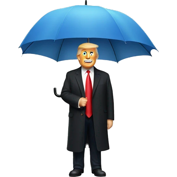 Trump with umbrella emoji
