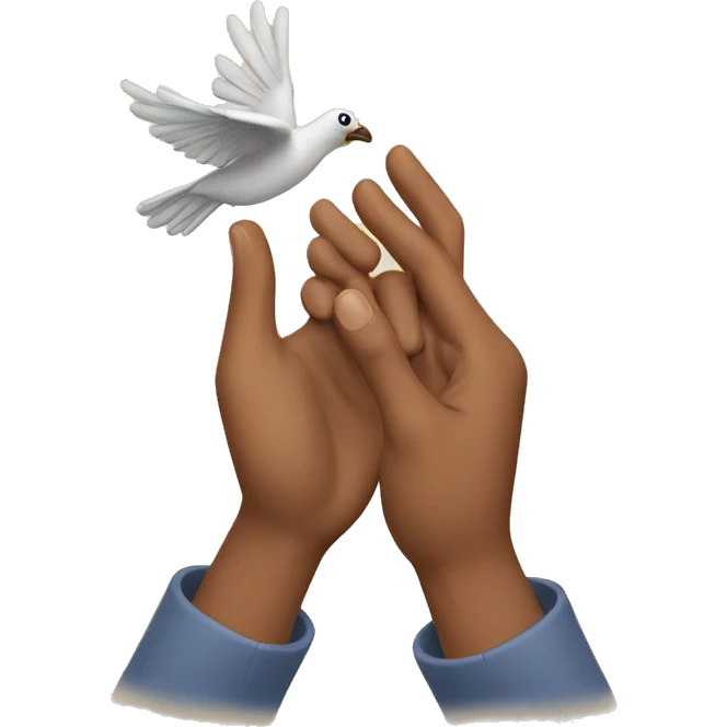 two hands making a bird emoji