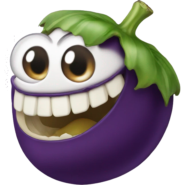 Face eating an eggplant emoji